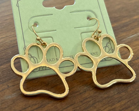 Gold Paw cut out earrings