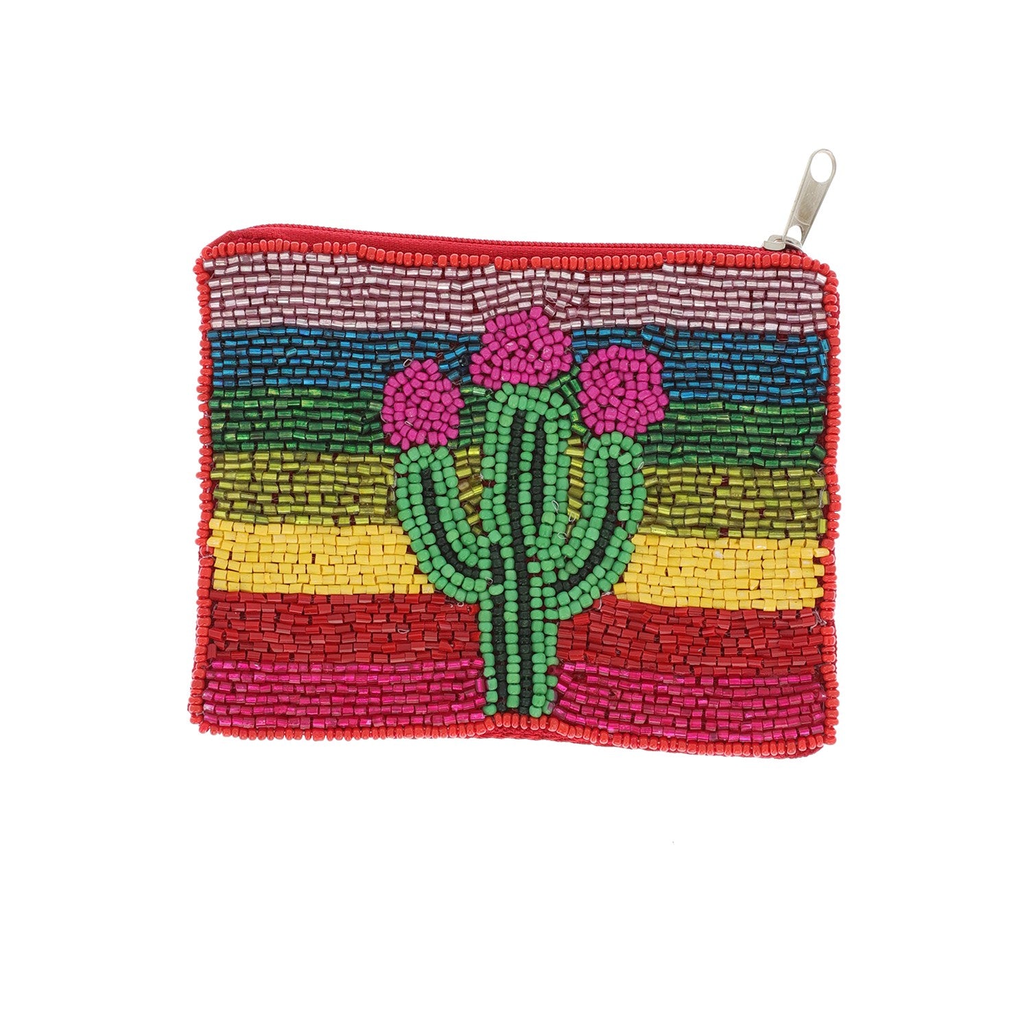 Cactus Seed Bead Coin Purse