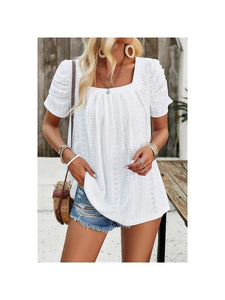 Square Neck ruched sleeve top