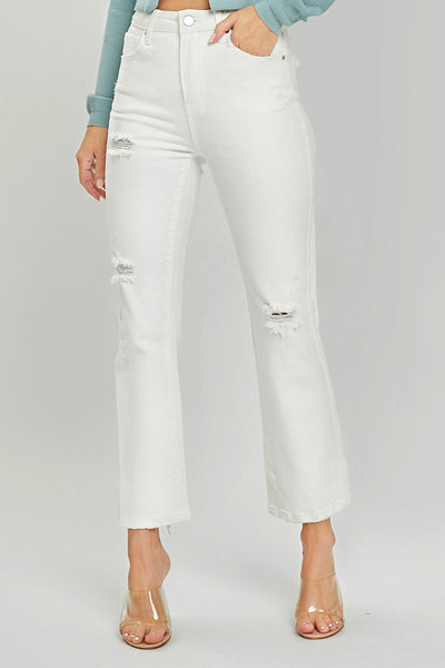 White, Distressed Denim Jeans