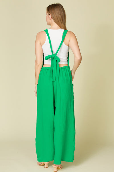 Black Solid Gauze Jumpsuit