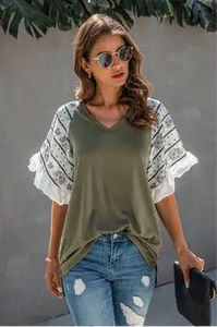 V-Neck Ruffle Sleeve Too