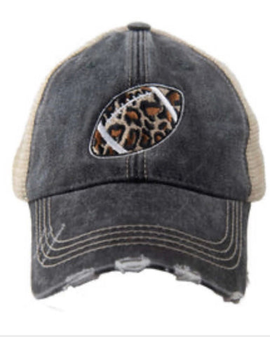 Leopard Print Football Cap