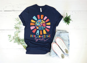 "Here Comes the Sun" Navy Blue tee