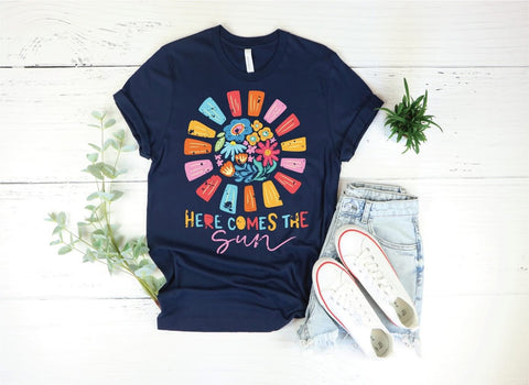 "Here Comes the Sun" Navy Blue tee