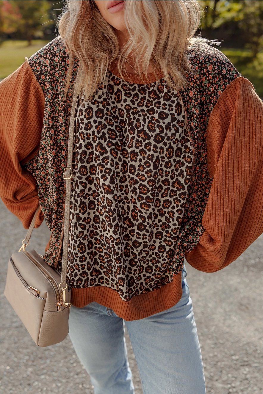 Leopard Print and Rust Top