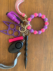 Purple & Pink Safety Keychain