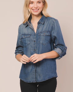 Chambray Button Down Top