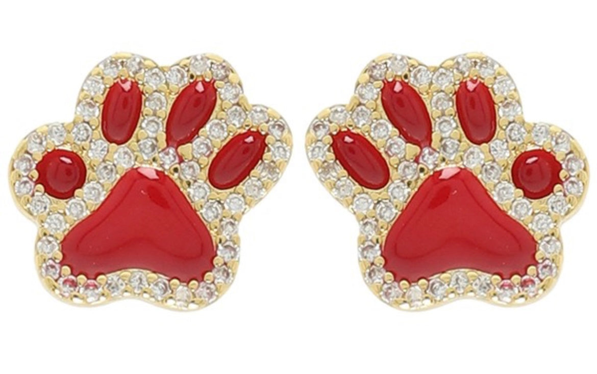 Red Paw earrings