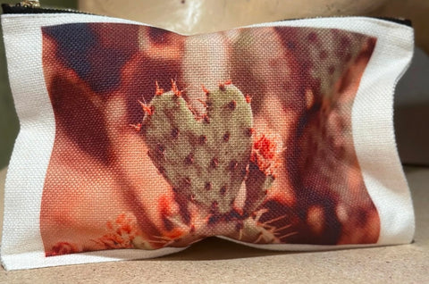 Cactus Heart Make Up Bag