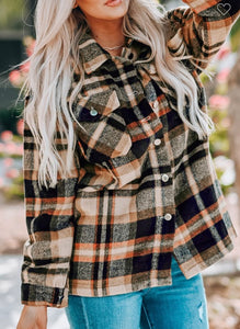 Orange Plaid Shacket