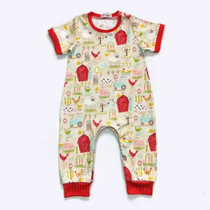 Farm Print Baby Romper