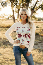 Long Sleeve Aztec Print Tee