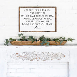 "May the Lord Bless and Keep You..." Wooden Sign