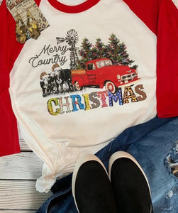 Merry Country Christmas Raglan