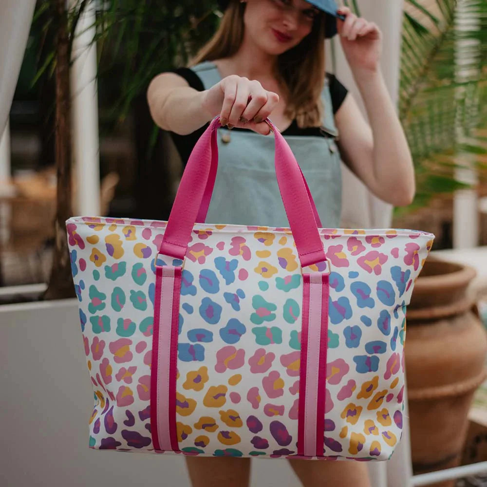 Multi Colored Leopard Print Tote