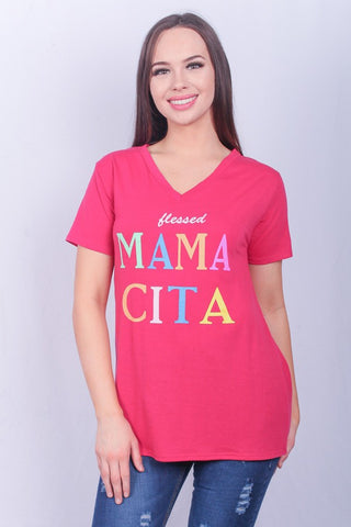 "Blessed Mamacita" Hot Pink Tee