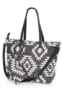 Western Weekend Tote Bag in Black