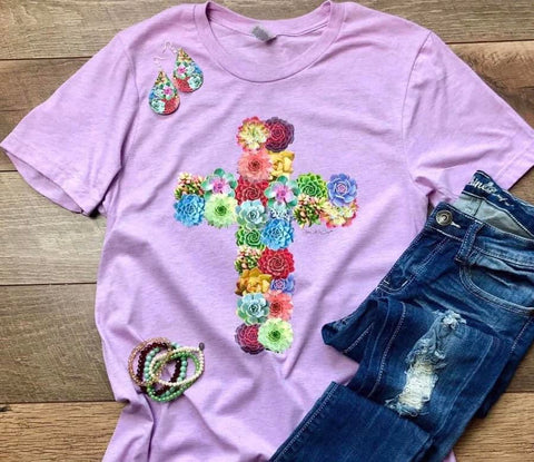 Succulent Cross Tee