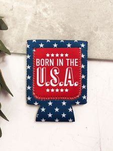 "Born in the U.S.A" Koozie with Patch